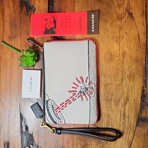 Coach Disney Mickey Mouse X Keith Haring Small Wristlet